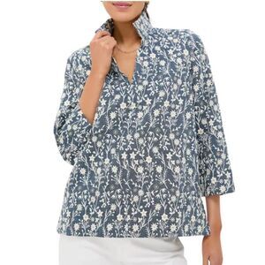 NWT Tuckernuck Embroidered Chambray Wildflower Meadows Willow Blouse, Size XL